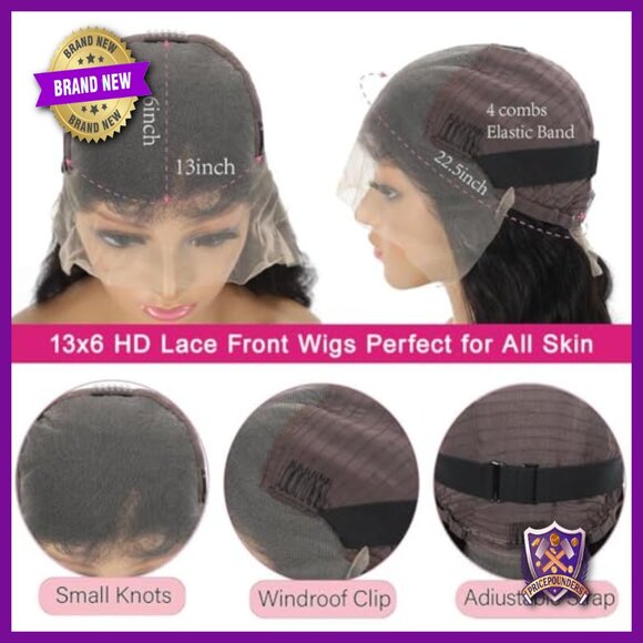 32 Inch Human Hair Lace Front Wig Pre Plucked 200% Density Body Wave main image 5